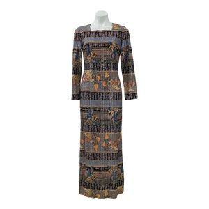 Vintage 1970’s Nantucket Naturals Side Split Maxi Dress Sparkle Women’s Small